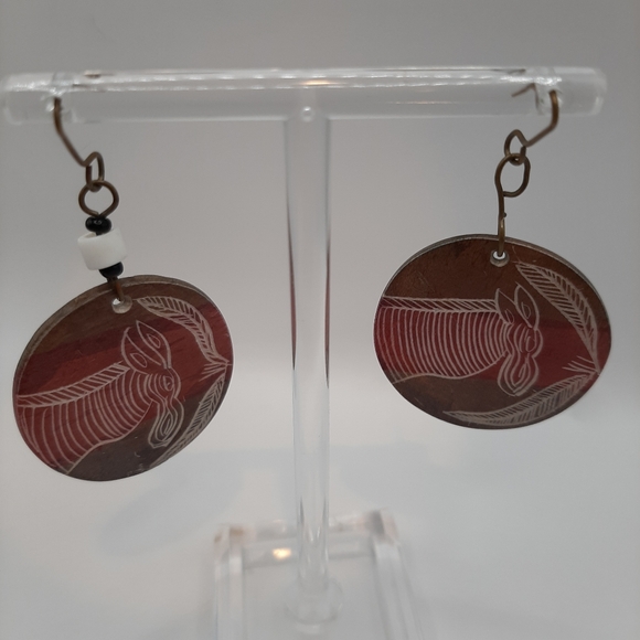 African-themed Zebra Earrings - Picture 3 of 3